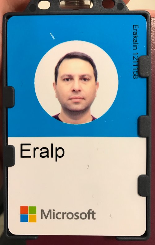 Eralp Erakalin's Microsoft Blue Badge — former Microsoft Solution Architect